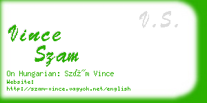 vince szam business card